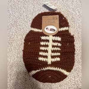 Brown & Cream Football Crochet Baby Photo Prop